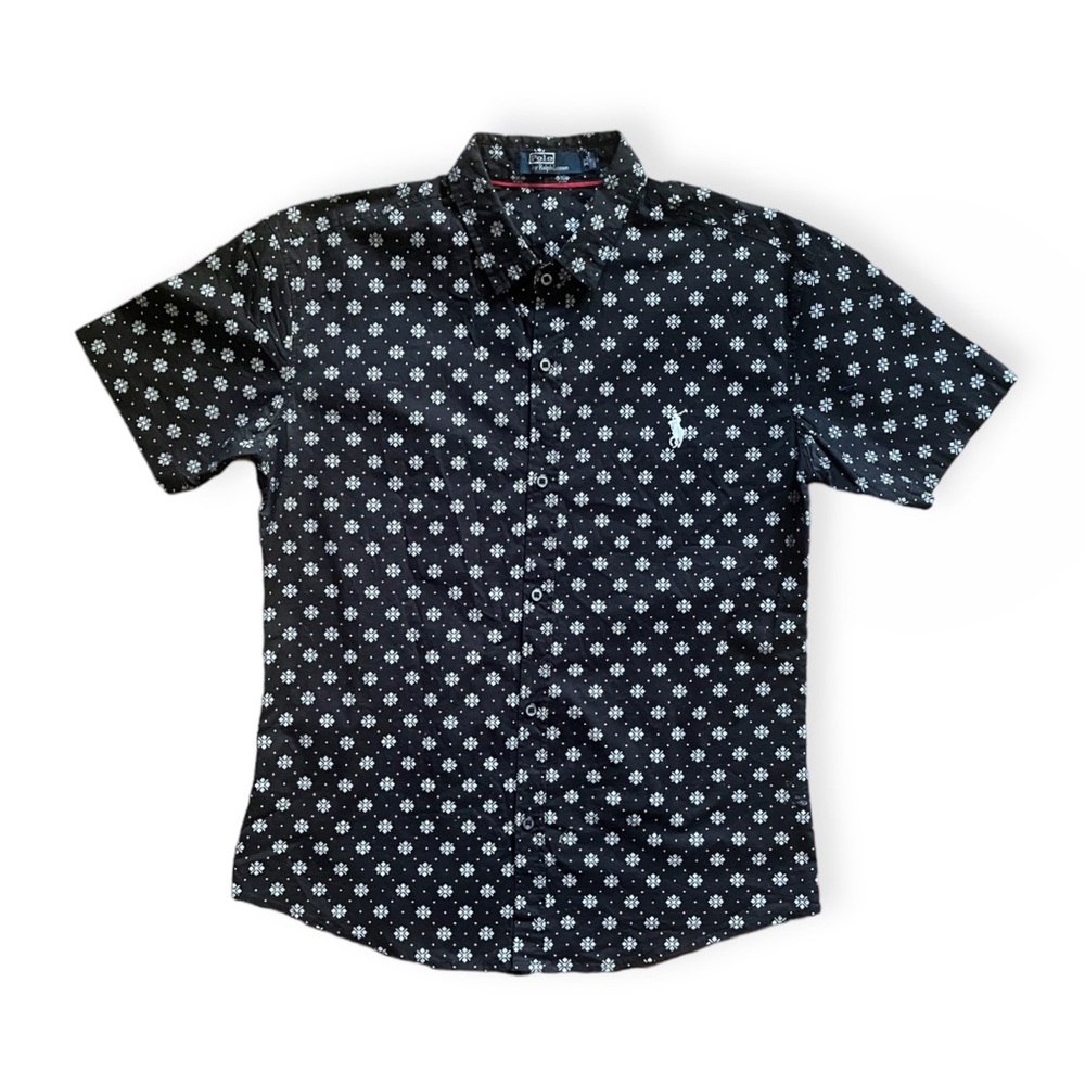 Polo by Ralph Lauren Navy Cotton Short Sleeve Button Up Shirt, sz XL